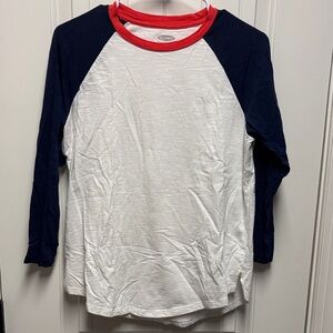 Old Navy Long Sleeve Raglan Tee - Navy, Red, White